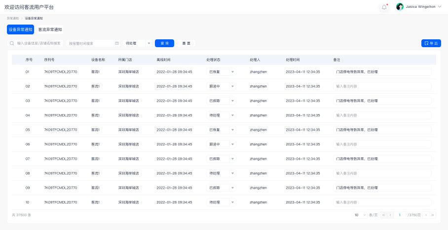 异常通知